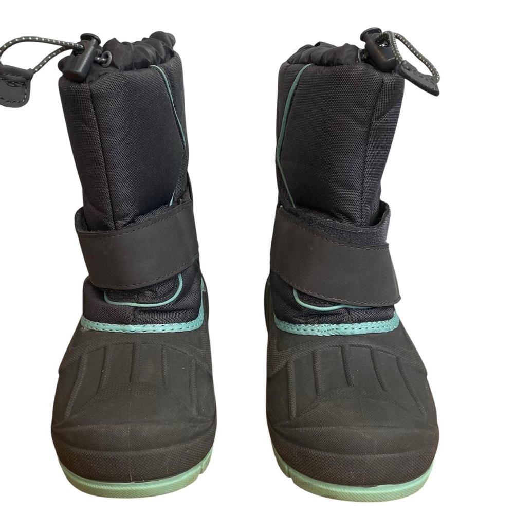 Cat & Jack Cordie Winter snow boots Childs 2 Thermolite water-resist Gray Green